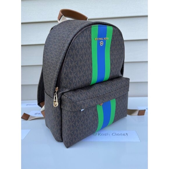 Michael Kors backpack medium stripe signature logo palm green - Picture 2 of 11